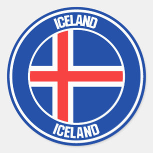Sticker Rond Emblème rond Islande