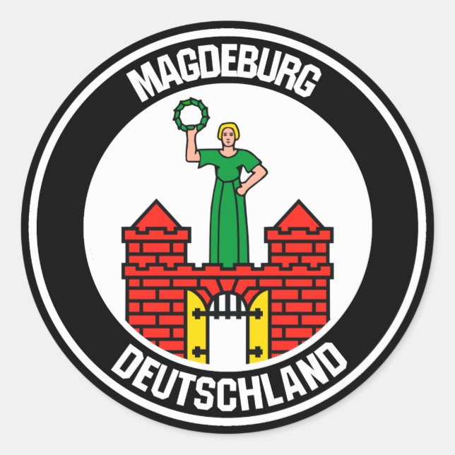 Sticker Rond Emblème rond Magdeburg (Devant)
