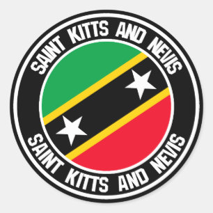 Sticker Rond Emblème rond Saint-Kitts-et-Nevis