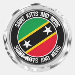 Sticker Rond Emblème rond Saint-Kitts-et-Nevis