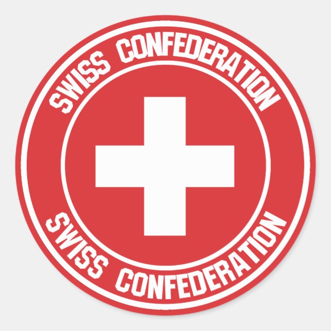 Sticker Rond Emblème rond Suisse (Devant)