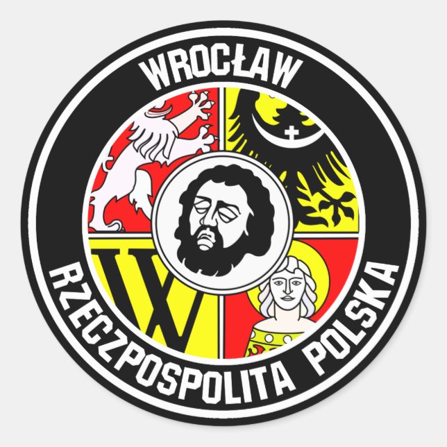 Sticker Rond Emblème rond Wrocław (Devant)