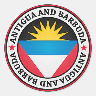 Sticker Rond Emblème Ronde Antigua-Et-Barbuda