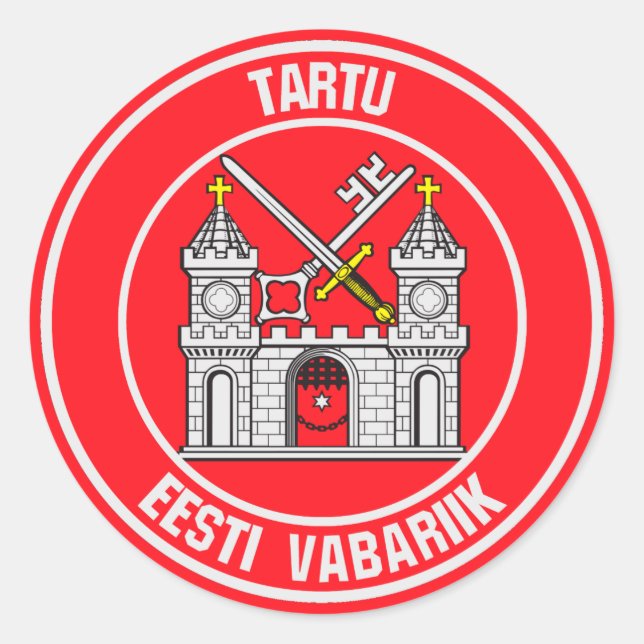 Sticker Rond Emblème ronde Tartu (Devant)
