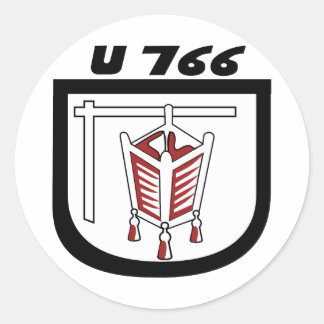 Sticker Rond Emblème sous-marin Kriegsmarine U-766