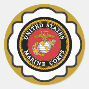 Sticker Rond Emblème USMC