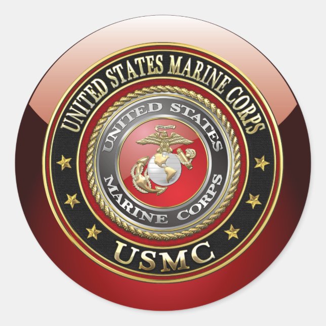 Sticker Rond Emblème USMC [Edition spéciale] [3D] (Devant)