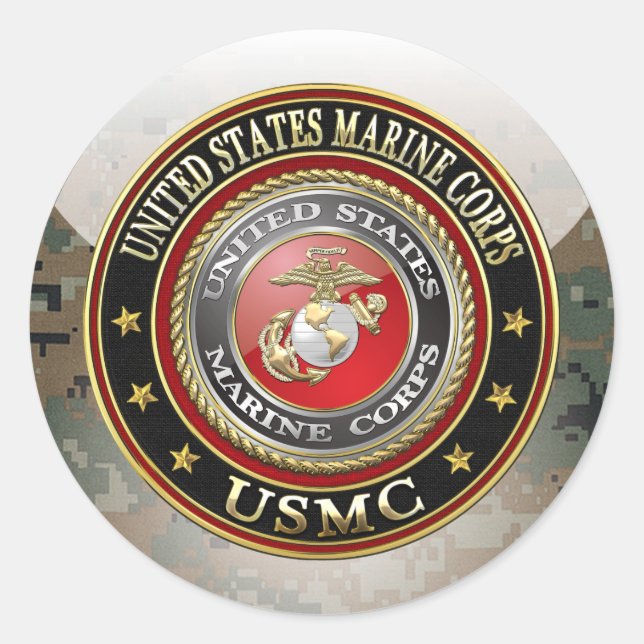 Sticker Rond Emblème USMC [Edition spéciale] [3D] (Devant)