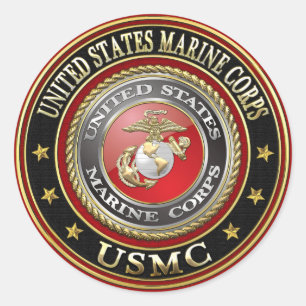 Sticker Rond Emblème USMC [Edition spéciale] [3D]
