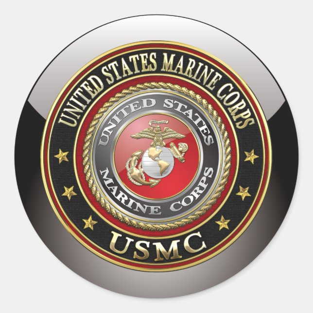 Sticker Rond Emblème USMC [Edition spéciale] [3D] (Devant)