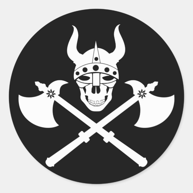 Sticker Rond emblème viking (Devant)
