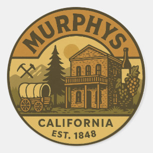 Sticker Rond Emblème Vintage californien de Murphy