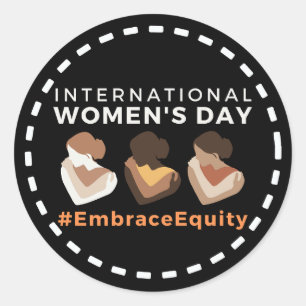 Sticker Rond Embrace Equity International Women's Day