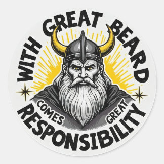Sticker Rond Embrace the Beard : Un appel de Viking à Responsbi