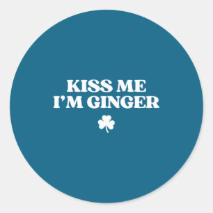 Sticker Rond Embrasse chemise gingembre drôle st patricks jour