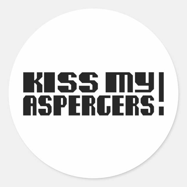 Sticker Rond Embrasse mes Aspergers ! (Mois de l'autisme) (Devant)