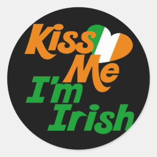 Sticker Rond Embrasse-moi Im Irish