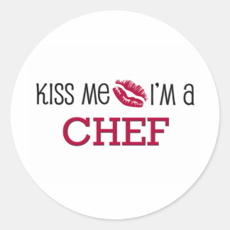 Sticker Rond Embrasse-moi Je suis CHEF