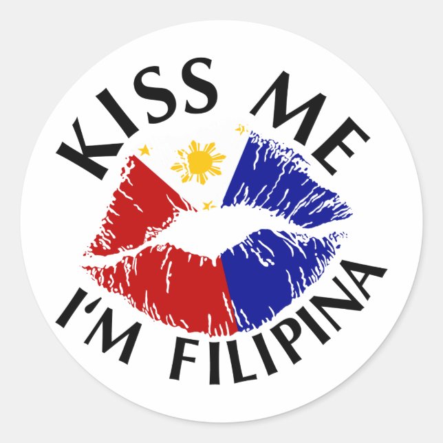 Sticker Rond Embrasse-moi Je suis Philippine (Devant)