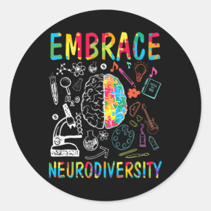 Sticker Rond Embrasser la Sensibilisation sur l'autisme de la n