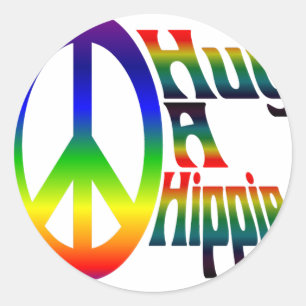 Sticker Rond embrasser un hippie