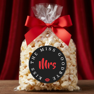 Sticker Rond Embrassez la Miss au revoir Mme Enterrement de vie