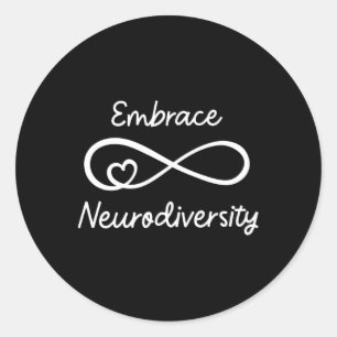 Sticker Rond Embrassez la Sensibilisation sur l'autisme Neurodi