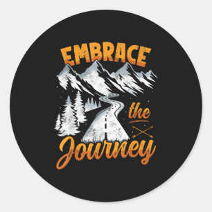 Sticker Rond Embrassez Le Voyage - Citation Inspirationnelle Mo