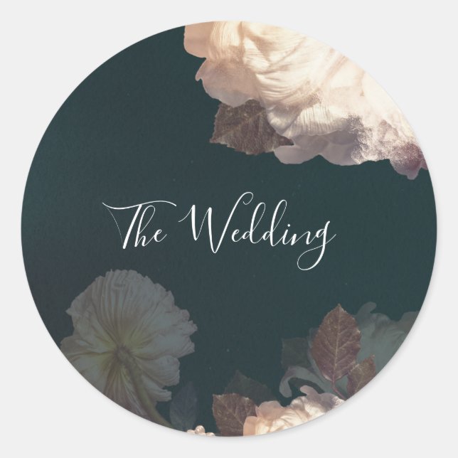 Sticker Rond Emerald Antique Vintage Wedding (Devant)