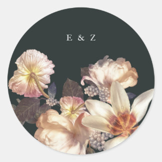 Sticker Rond Emerald Antique Vintage Wedding