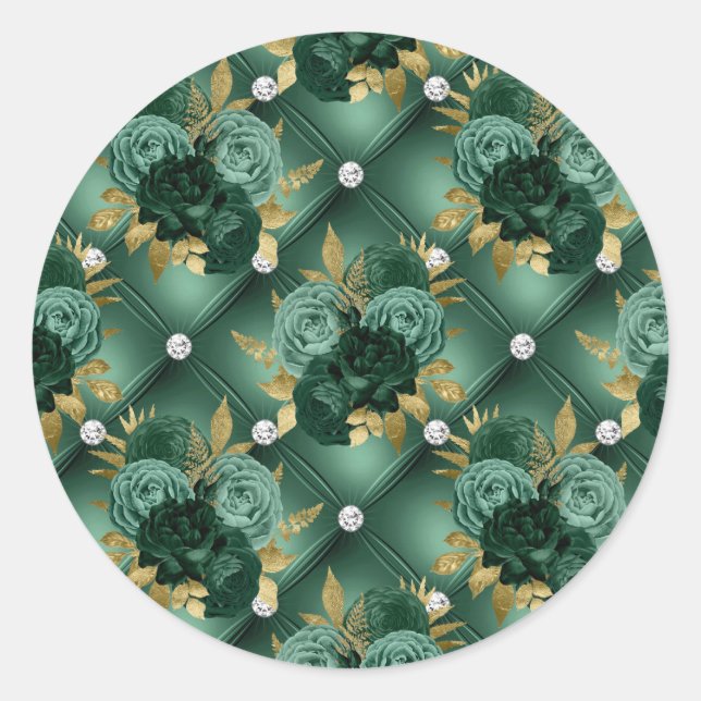 Sticker Rond Emerald Green et Mariage Gold (Devant)