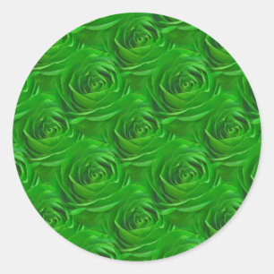 Sticker Rond Emerald Green Rose Centre Motif de fond d'écran