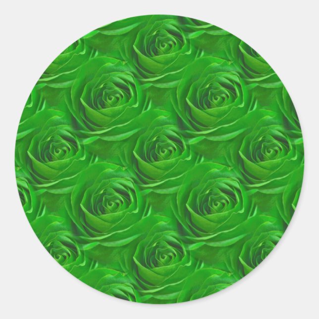 Sticker Rond Emerald Green Rose Centre Motif de fond d'écran (Devant)
