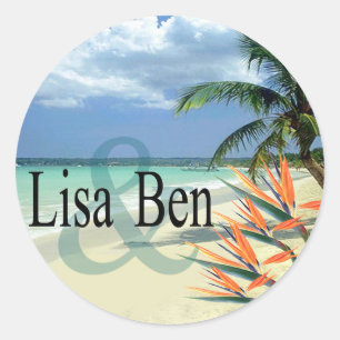 Sticker Rond Emerald Waters Tropical Beach