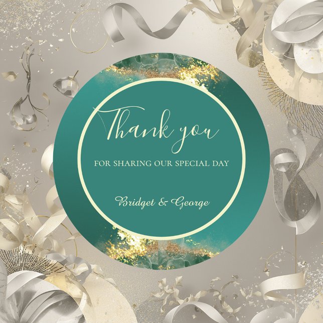 Sticker Rond émeraude or vert bijou mariage (Créateur téléchargé)