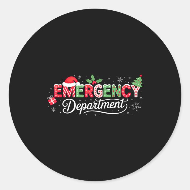 Sticker Rond Emergency Department Christmas Santa Er  (Devant)