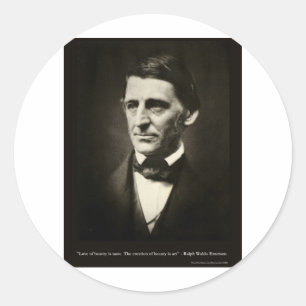 Sticker Rond Emerson Love Of Beauty Is Taste Love Citations Cad