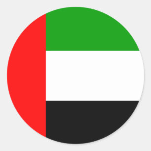 Sticker Rond Emirats Arabes Unis Drapeau de haute qualité