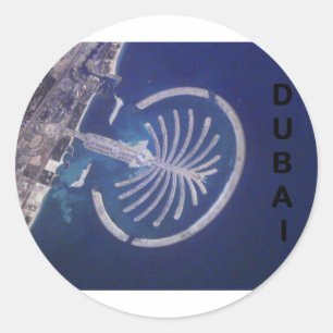 Sticker Rond Émirats arabes unis Dubaï Palm-Island Resort (St.K