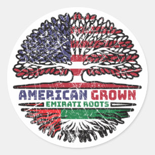 Sticker Rond Émirats arabes unis Émiratie États-Unis États-Unis
