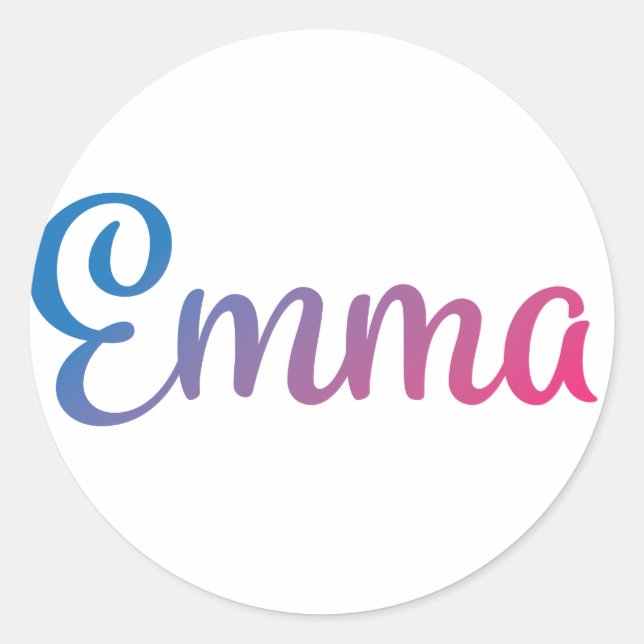 Sticker Rond Emma stylish Cursive (Devant)
