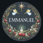 Sticker Rond Emmanuel Christmas angels<br><div class="desc">.</div>