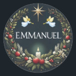 Sticker Rond Emmanuel Christmas angels<br><div class="desc">.</div>
