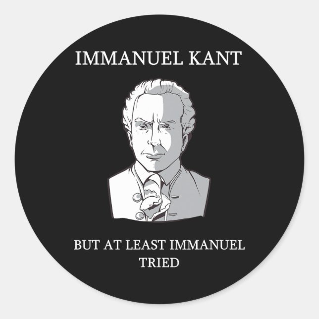 Sticker Rond Emmanuel Kant Funny Philosophie Dire Don (Devant)