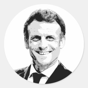 Sticker Rond Emmanuel Macron