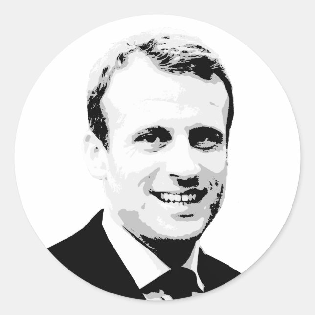 Sticker Rond Emmanuel Macron (Devant)