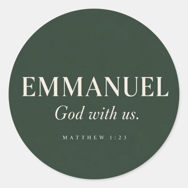 Sticker Rond EMMANUEL | Matthieu 1:23 | Noël (Devant)