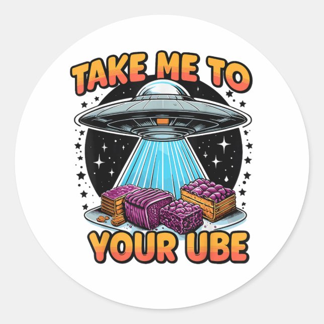 Sticker Rond Emmène-moi à ton Ube  (Devant)