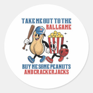 Sticker Rond Emmène-moi au Llgame, achète-moi des cacahuètes Cr