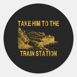 Sticker Rond Emmenez-Le À La Gare